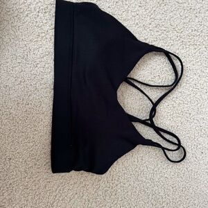 Black Strappy Sports Bra